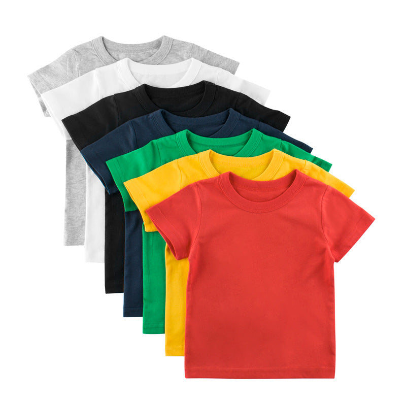 Baby Kid Unisex Solid Color T-Shirts Wholesale 22041473