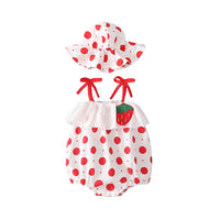 Load image into Gallery viewer, Baby Girls Fruit Polka dots Rompers Wholesale 22041485
