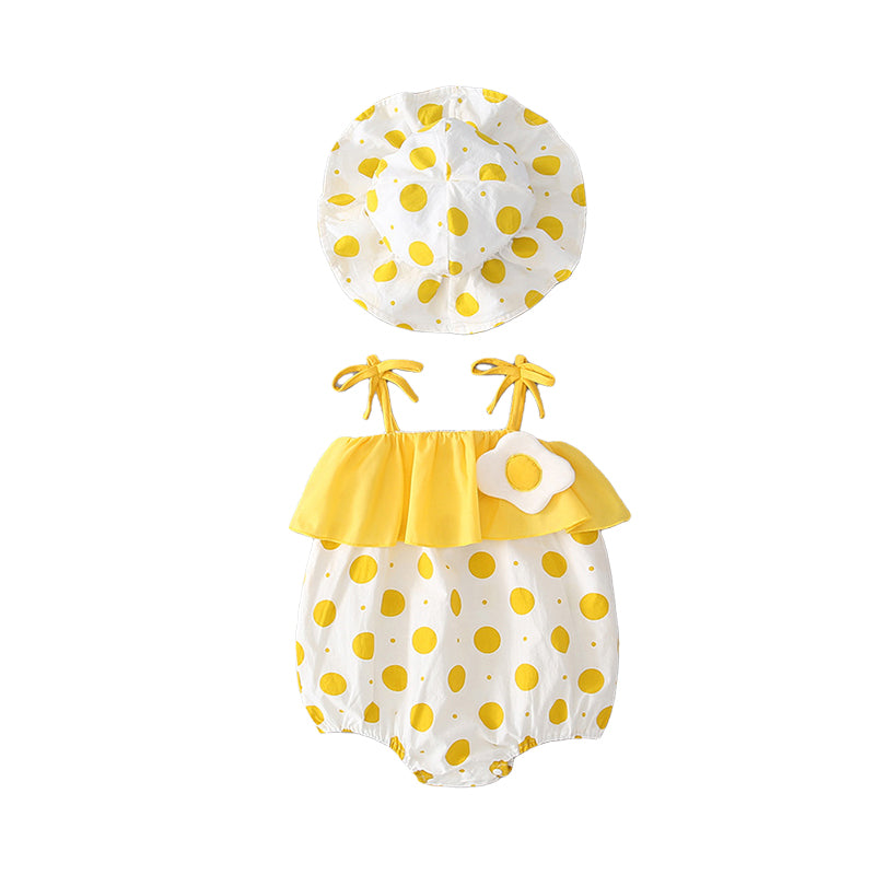 Baby Girls Fruit Polka dots Rompers Wholesale 22041485