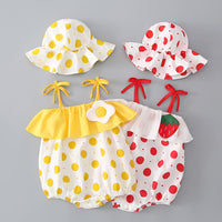 Load image into Gallery viewer, Baby Girls Fruit Polka dots Rompers Wholesale 22041485
