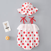 Load image into Gallery viewer, Baby Girls Fruit Cartoon Print Rompers Accessories Hats Wholesale 22041486
