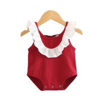 Load image into Gallery viewer, Baby Girls Color-blocking Rompers Wholesale 22041488
