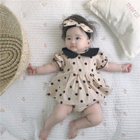 Load image into Gallery viewer, 3 Pieces Set Baby Girls Polka dots Print Tops Shorts And Headwear Wholesale 22041499
