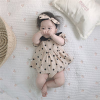 Load image into Gallery viewer, 3 Pieces Set Baby Girls Polka dots Print Tops Shorts And Headwear Wholesale 22041499

