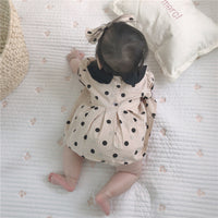 Load image into Gallery viewer, 3 Pieces Set Baby Girls Polka dots Print Tops Shorts And Headwear Wholesale 22041499

