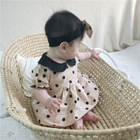Load image into Gallery viewer, 3 Pieces Set Baby Girls Polka dots Print Tops Shorts And Headwear Wholesale 22041499
