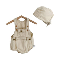Load image into Gallery viewer, 2 Pieces Set Baby Unisex Solid Color Hats And Rompers Wholesale 22041506
