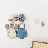 Load image into Gallery viewer, 2 Pieces Set Baby Unisex Solid Color Hats And Rompers Wholesale 22041506
