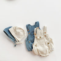 Load image into Gallery viewer, 2 Pieces Set Baby Unisex Solid Color Hats And Rompers Wholesale 22041506
