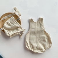 Load image into Gallery viewer, 2 Pieces Set Baby Unisex Solid Color Hats And Rompers Wholesale 22041506
