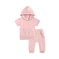 Load image into Gallery viewer, 2 Pieces Set Baby Kid Unisex Solid Color T-Shirts And Pants Wholesale 22041511
