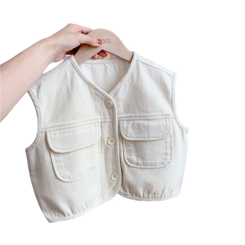 Baby Kid Girls Solid Color Polka dots Vests Waistcoats Wholesale 220418107