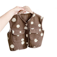 Load image into Gallery viewer, Baby Kid Girls Solid Color Polka dots Vests Waistcoats Wholesale 220418107
