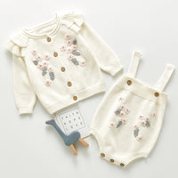 Load image into Gallery viewer, Baby Girls Flower Embroidered Rompers Wholesale 220418110
