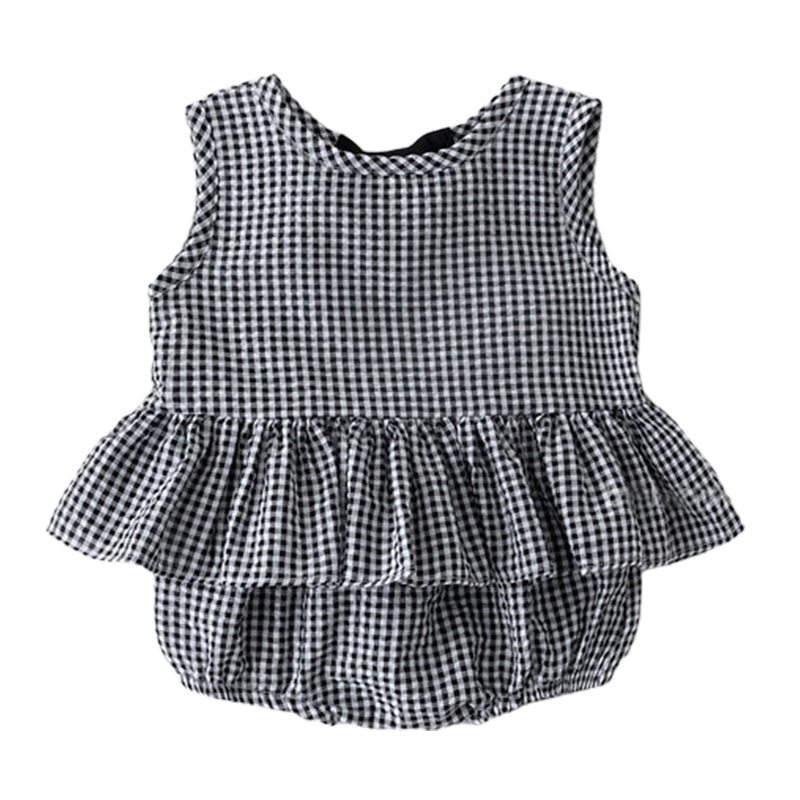 2 Pieces Set Baby Kid Girls Flower Checked Tank Tops And Shorts Wholesale 220418157