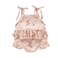Load image into Gallery viewer, 2 Pieces Set Baby Kid Girls Flower Print Tank Tops Swimwears And Shorts And Rompers Wholesale 220418176
