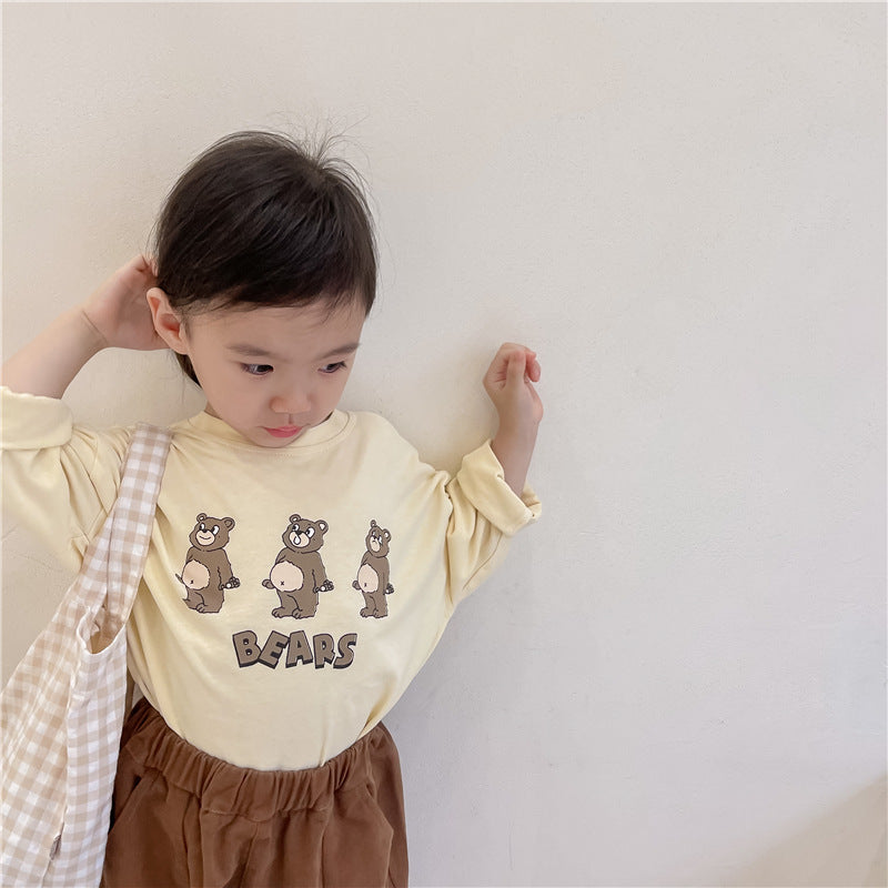 Baby Kid Unisex Letters Animals Cartoon Print Tops Wholesale 220418198