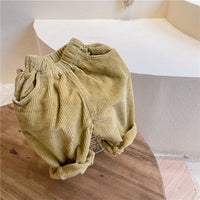 Load image into Gallery viewer, Baby Kid Girls Solid Color Muslin&amp;Ribbed Pants Wholesale 220418206
