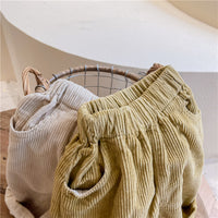Load image into Gallery viewer, Baby Kid Girls Solid Color Muslin&amp;Ribbed Pants Wholesale 220418206
