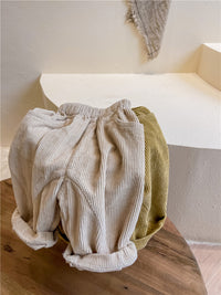 Load image into Gallery viewer, Baby Kid Girls Solid Color Muslin&amp;Ribbed Pants Wholesale 220418206
