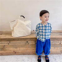 Load image into Gallery viewer, Baby Kid Girls Solid Color Muslin&amp;Ribbed Pants Wholesale 220418208
