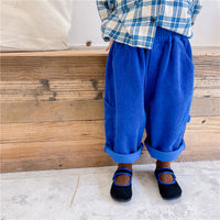 Load image into Gallery viewer, Baby Kid Girls Solid Color Muslin&amp;Ribbed Pants Wholesale 220418208
