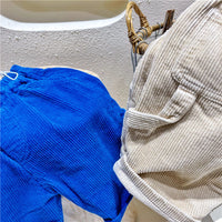 Load image into Gallery viewer, Baby Kid Girls Solid Color Muslin&amp;Ribbed Pants Wholesale 220418208
