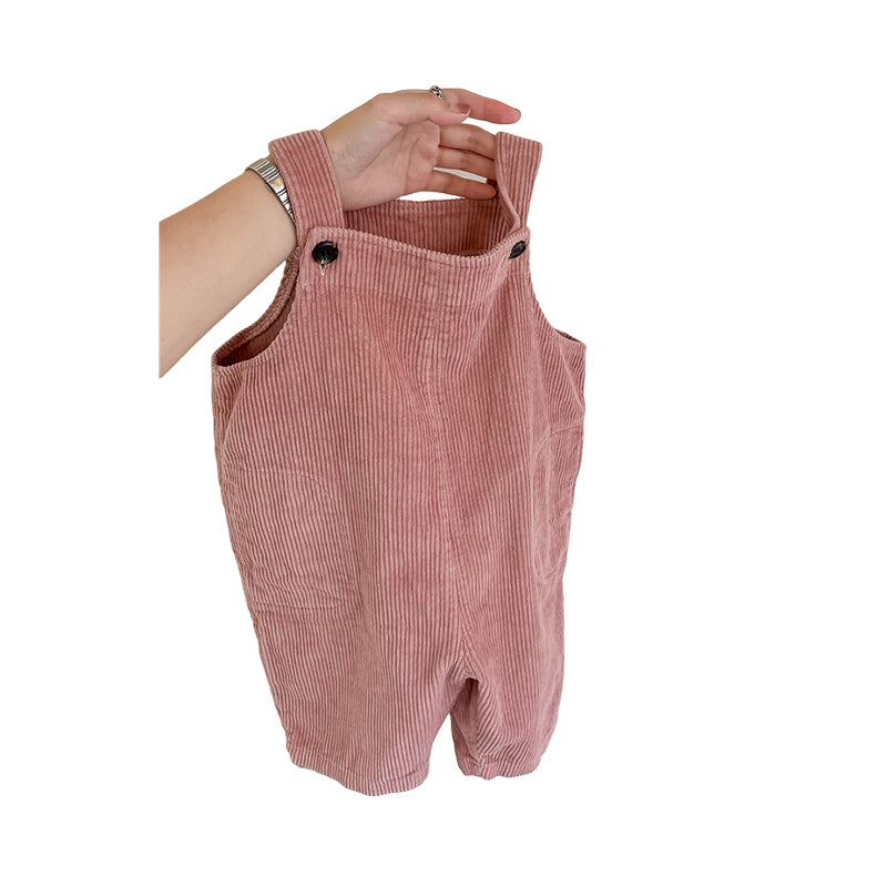 Baby Kid Girls Boys Solid Color Muslin&Ribbed Jumpsuits Wholesale 220418215