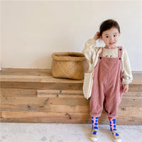 Load image into Gallery viewer, Baby Kid Girls Boys Solid Color Muslin&amp;Ribbed Jumpsuits Wholesale 220418215
