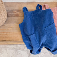 Load image into Gallery viewer, Baby Kid Girls Boys Solid Color Muslin&amp;Ribbed Jumpsuits Wholesale 220418215
