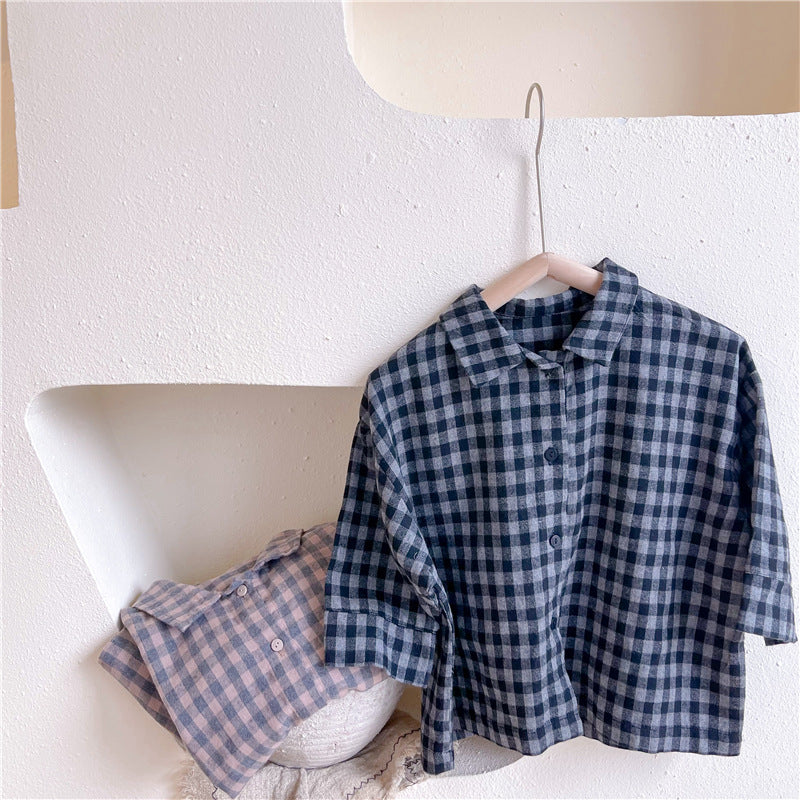 Baby Kid Girls Checked Shirts Wholesale 220418217