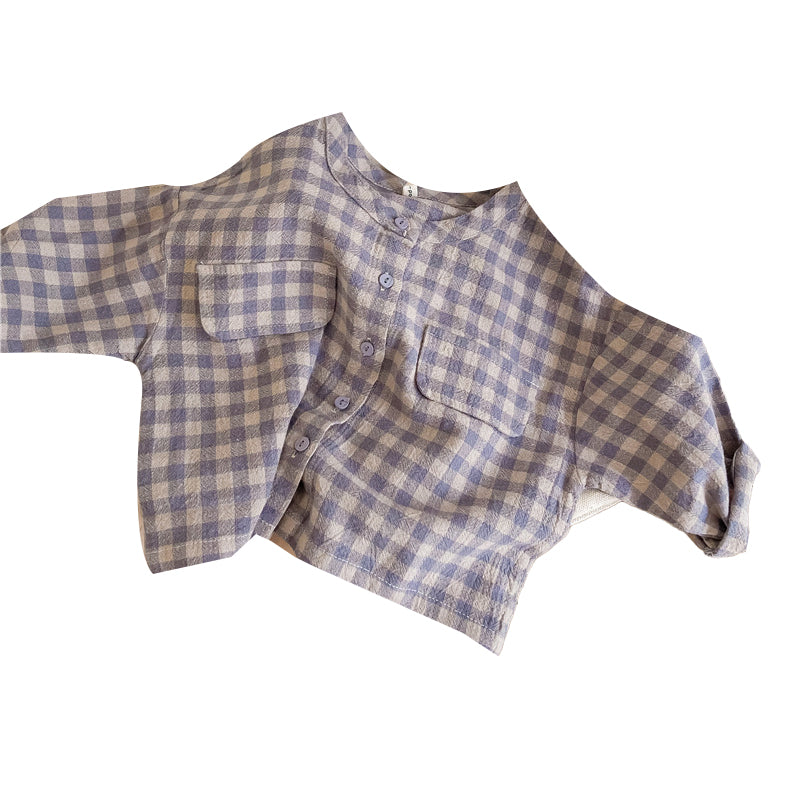 Baby Kid Girls Checked Tops Wholesale 220418224