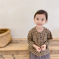 Load image into Gallery viewer, Baby Kid Girls Checked Tops Wholesale 220418224
