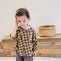 Load image into Gallery viewer, Baby Kid Girls Checked Tops Wholesale 220418224
