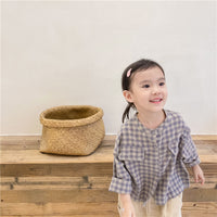 Load image into Gallery viewer, Baby Kid Girls Checked Tops Wholesale 220418224
