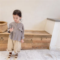 Load image into Gallery viewer, Baby Kid Girls Checked Tops Wholesale 220418224
