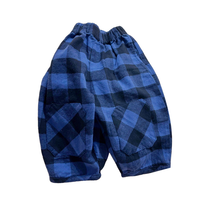 Baby Kid Unisex Checked Pants Wholesale 220418226