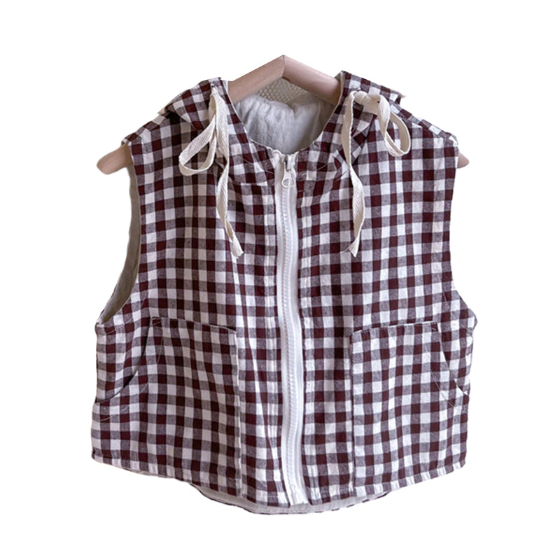 Baby Kid Unisex Checked Vests Waistcoats Wholesale 220418231