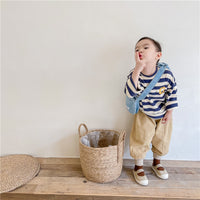 Load image into Gallery viewer, Baby Kid Girls Striped Embroidered Alphabet Tops Wholesale 220418236
