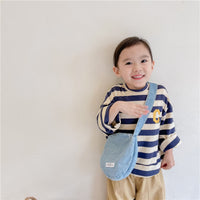 Load image into Gallery viewer, Baby Kid Girls Striped Embroidered Alphabet Tops Wholesale 220418236
