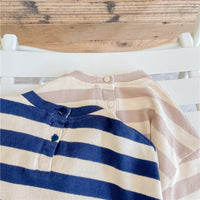 Load image into Gallery viewer, Baby Kid Girls Striped Embroidered Alphabet Tops Wholesale 220418236
