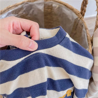 Load image into Gallery viewer, Baby Kid Girls Striped Embroidered Alphabet Tops Wholesale 220418236
