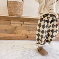 Load image into Gallery viewer, Baby Kid Girls Checked Pants Wholesale 220418247
