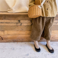 Load image into Gallery viewer, Baby Kid Girls Solid Color Muslin&amp;Ribbed Pants Wholesale 220418252
