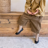 Load image into Gallery viewer, Baby Kid Girls Solid Color Muslin&amp;Ribbed Pants Wholesale 220418252
