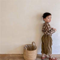 Load image into Gallery viewer, Baby Kid Girls Solid Color Muslin&amp;Ribbed Pants Wholesale 220418252
