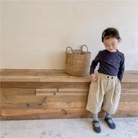 Load image into Gallery viewer, Baby Kid Girls Solid Color Muslin&amp;Ribbed Pants Wholesale 220418252
