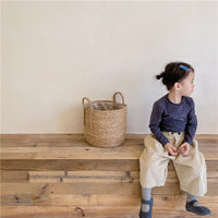 Load image into Gallery viewer, Baby Kid Girls Solid Color Muslin&amp;Ribbed Pants Wholesale 220418252
