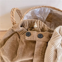 Load image into Gallery viewer, Baby Kid Girls Solid Color Muslin&amp;Ribbed Pants Wholesale 220418252
