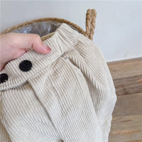 Load image into Gallery viewer, Baby Kid Girls Solid Color Muslin&amp;Ribbed Pants Wholesale 220418252
